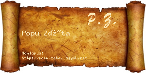 Popu Zéta névjegykártya